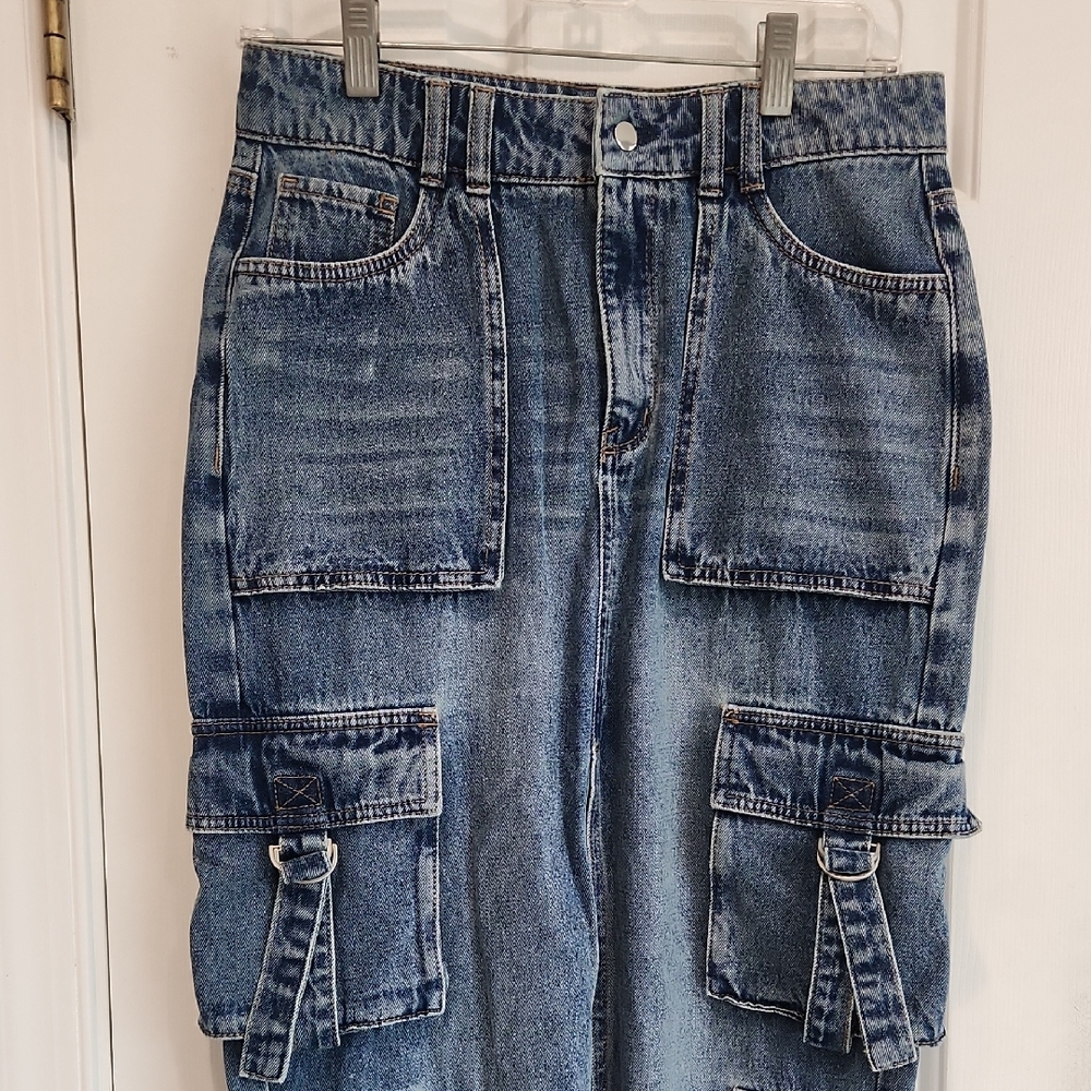 PacSun Blue Denim Maxi Skirt